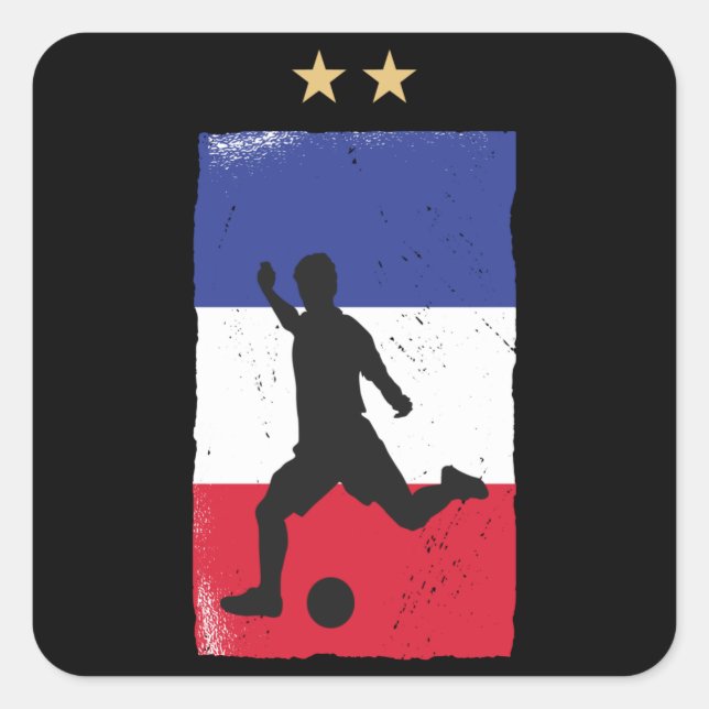 France Soccer Football Fan Shirt French Flag Square Sticker (Front)