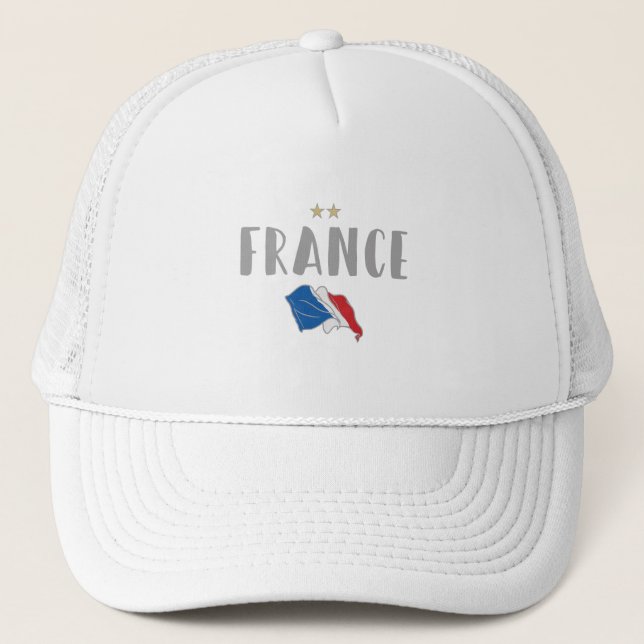 France Soccer Football Fan Shirt French Flag Trucker Hat (Front)
