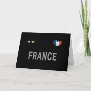 France Soccer Football Fan Shirt Heart Card