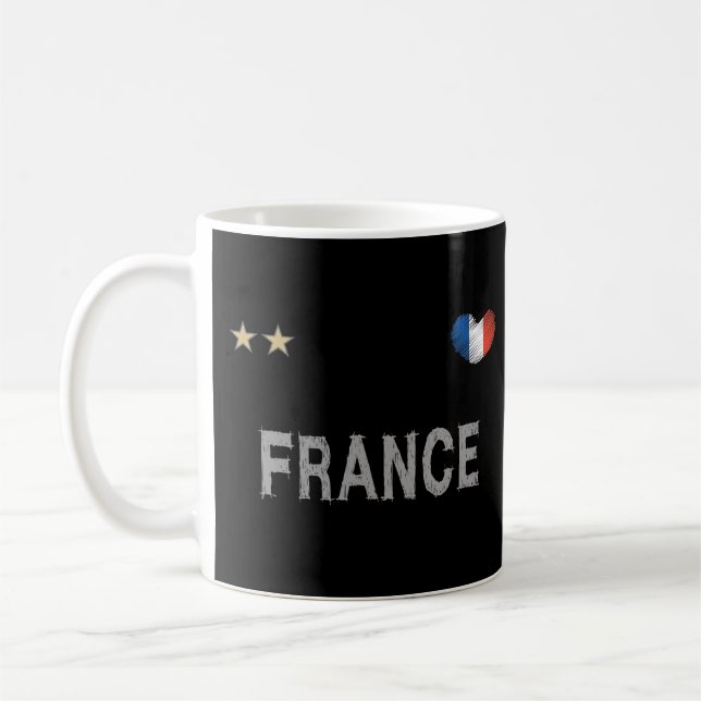 France Soccer Football Fan Shirt Heart Coffee Mug (Left)