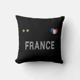 France Soccer Football Fan Shirt Heart Cushion