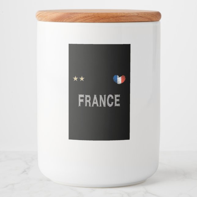 France Soccer Football Fan Shirt Heart Food Label (Front)