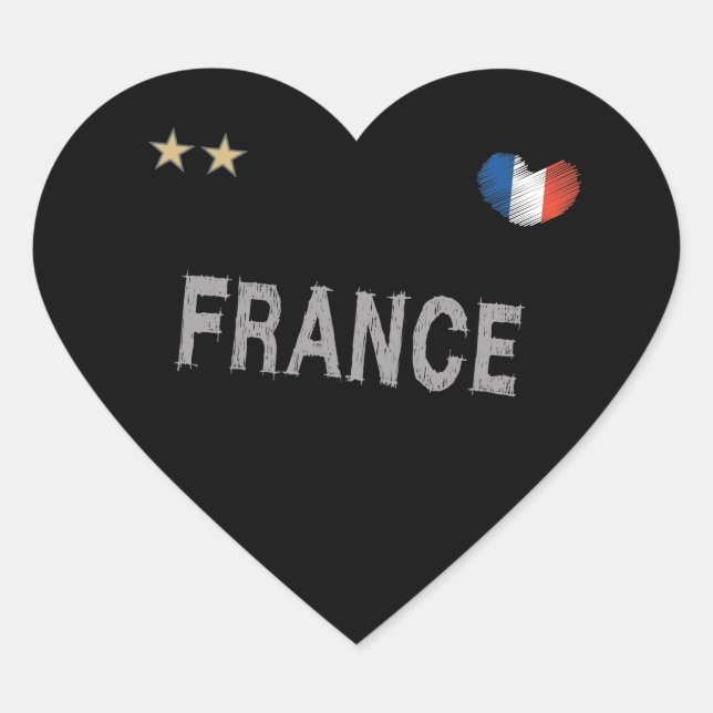 France Soccer Football Fan Shirt Heart Heart Sticker (Front)