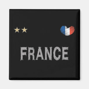 France Soccer Football Fan Shirt Heart Magnet
