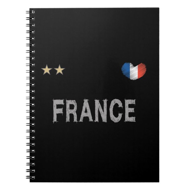 France Soccer Football Fan Shirt Heart Notebook (Front)