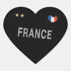 France Soccer Football Fan Shirt Heart Sticker