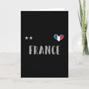 France Soccer Football Fan Shirt with Heart Card