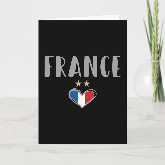 France Soccer Football Fan Shirt with Heart Card (Front)