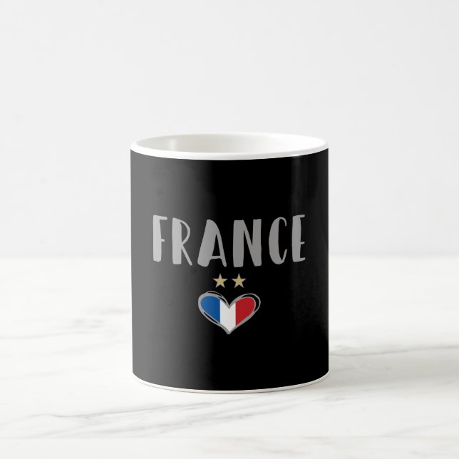 France Soccer Football Fan Shirt with Heart Coffee Mug (Center)