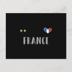 France Soccer Football Fan Shirt with Heart Postcard