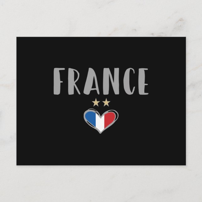 France Soccer Football Fan Shirt with Heart Postcard (Front)