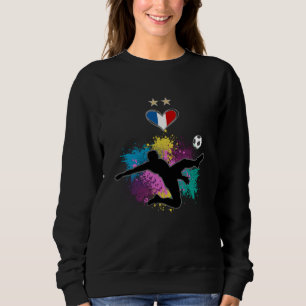 France Soccer Football Fan Shirt with Heart Splash