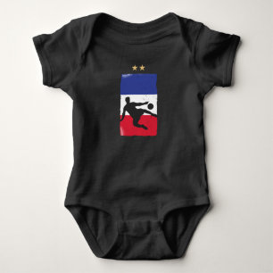 France Soccer Jersey Football Fan French Flag Baby Bodysuit