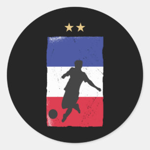 France Soccer Jersey Football Fan French Flag Classic Round Sticker