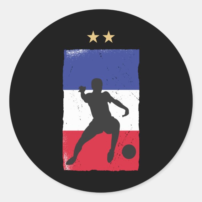 France Soccer Jersey Football Fan French Flag Classic Round Sticker (Front)