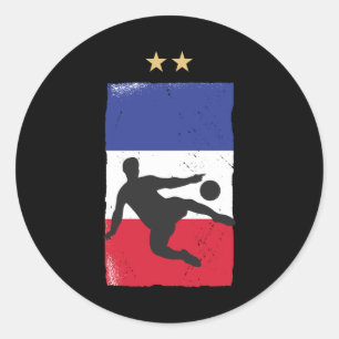 France Soccer Jersey Football Fan French Flag Classic Round Sticker