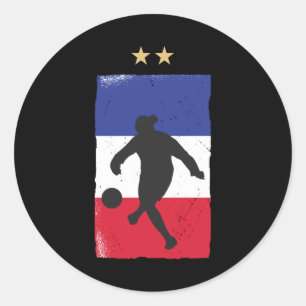 France Soccer Jersey Football Fan French Flag Classic Round Sticker