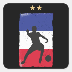 France Soccer Jersey Football Fan French Flag Square Sticker