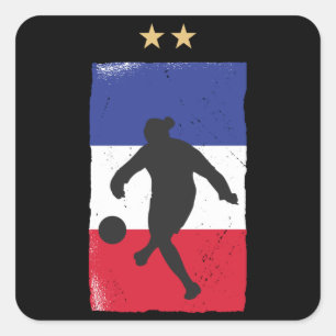 France Soccer Jersey Football Fan French Flag Square Sticker