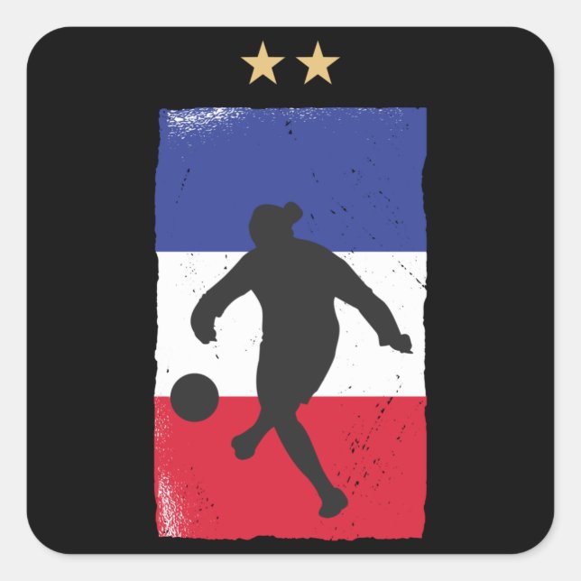 France Soccer Jersey Football Fan French Flag Square Sticker (Front)