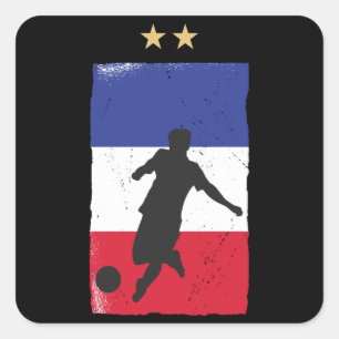 France Soccer Jersey Football Fan French Flag Square Sticker