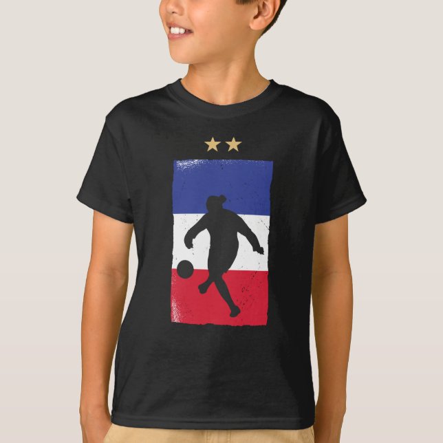 France Soccer Jersey Football Fan French Flag T-Shirt (Front)