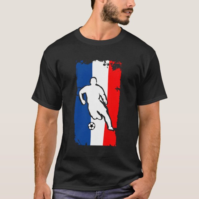France Soccer Jersey French Flag Football Futbol T-Shirt (Front)