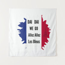 France Soccer Pride Allez Les Bleus Wall Tapestry