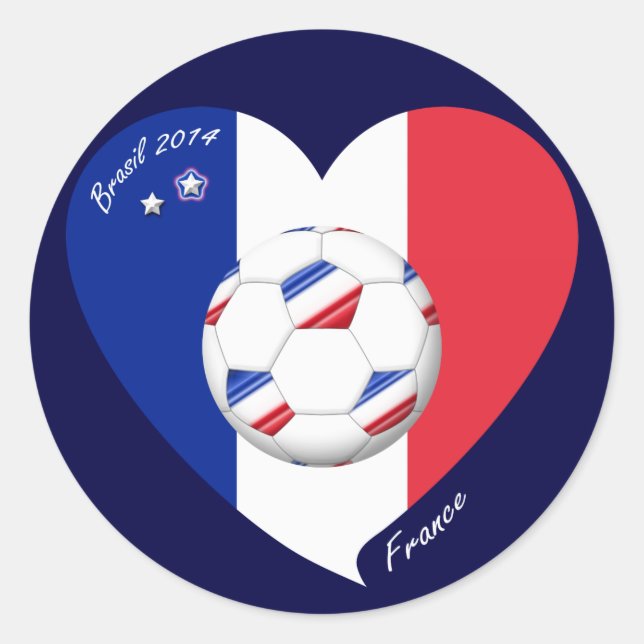 FRANCE Soccer Team. 2014 French Football League Classic Round Sticker (Front)