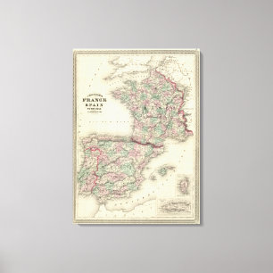France, Spain, and Portugal Canvas Print