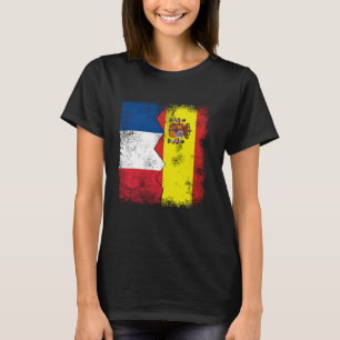 France Spain Flags Half España Spanish French Root T-Shirt