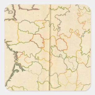 France Subdivisions Outline Square Sticker