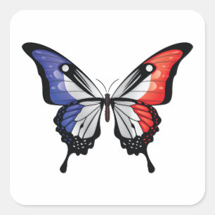 France Swallowtail Butterfly Flag Sticker