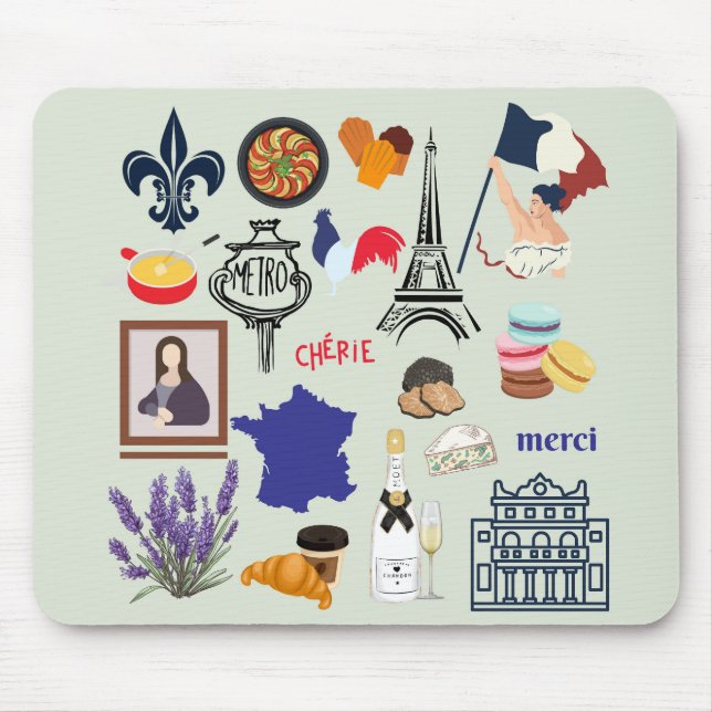 France Symbols Mouse Mat (Front)