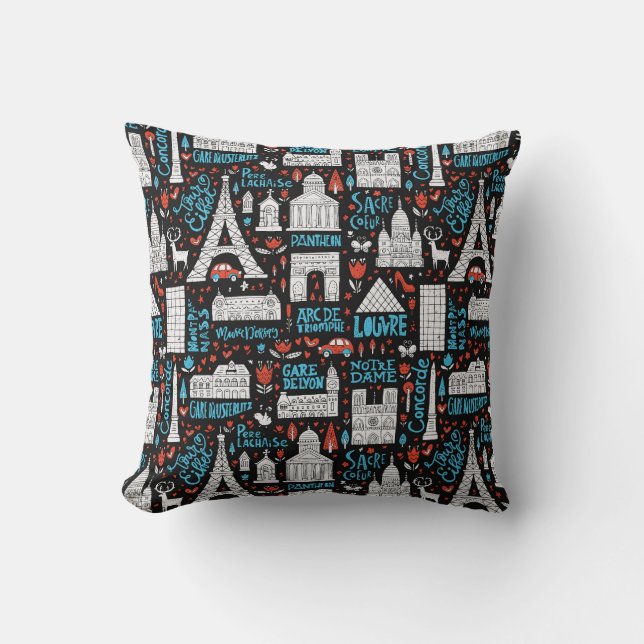 France | Symbols Pattern Cushion (Front)