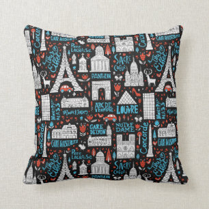 France   Symbols Pattern Cushion