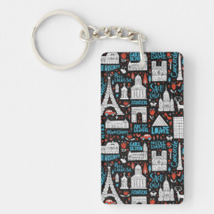 France   Symbols Pattern Key Ring