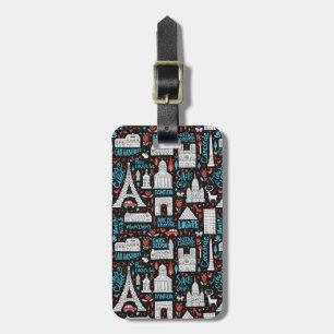 France   Symbols Pattern Luggage Tag