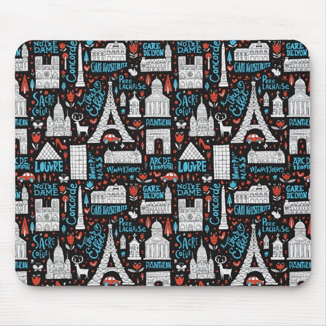France | Symbols Pattern Mouse Mat (Front)