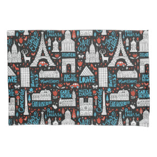 France   Symbols Pattern Pillowcase
