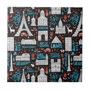 France Symbols Pattern Tile