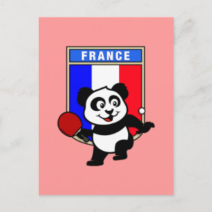 France Table Tennis Panda Postcard
