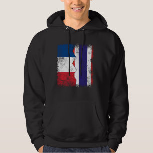 France Thailand Flags Half Thai French Roots Vinta Hoodie