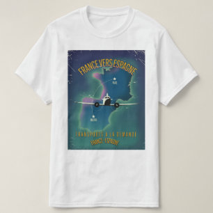 France To Spain vacation poster T-Shirt