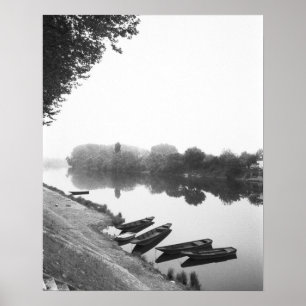 FRANCE, Touraine, The Loire: CHINON Boats along Poster