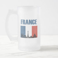 France Travel - Paris City Skyline French Flag