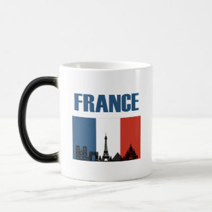 France Travel - Paris City Skyline French Flag Magic Mug