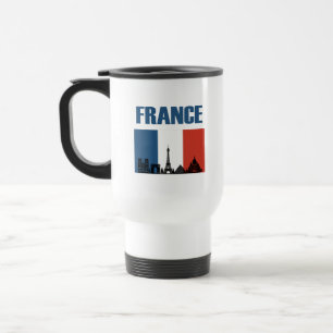 France Travel - Paris City Skyline French Flag Mug