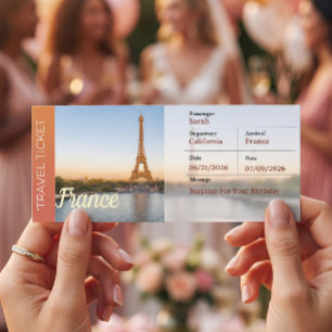 France Trip Surprise Boarding Pass Invitation