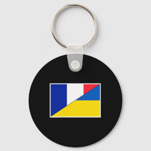 France Ukraine Flag French Ukrainian Support Citiz Key Ring